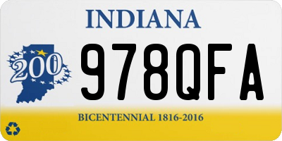 IN license plate 978QFA