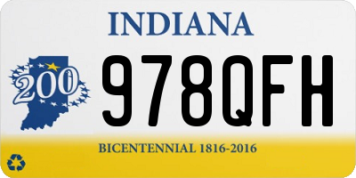 IN license plate 978QFH