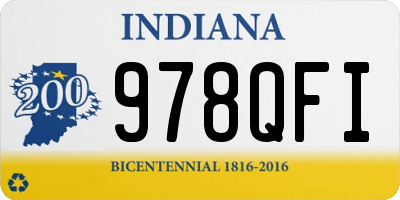 IN license plate 978QFI