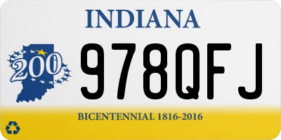 IN license plate 978QFJ