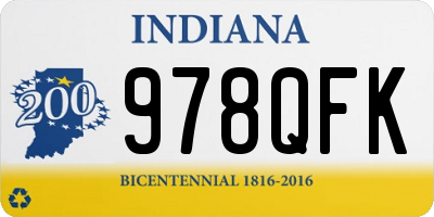 IN license plate 978QFK