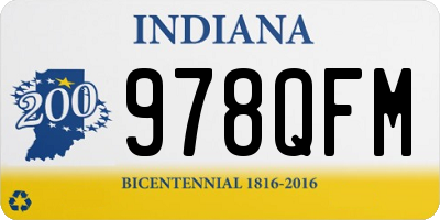 IN license plate 978QFM