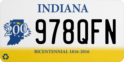 IN license plate 978QFN