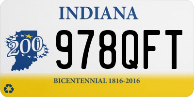 IN license plate 978QFT