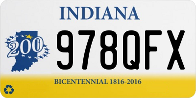 IN license plate 978QFX