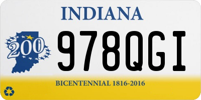 IN license plate 978QGI