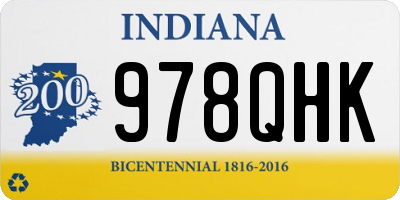 IN license plate 978QHK