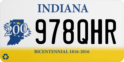 IN license plate 978QHR