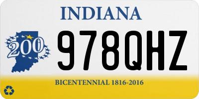 IN license plate 978QHZ
