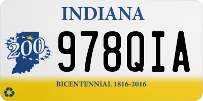 IN license plate 978QIA