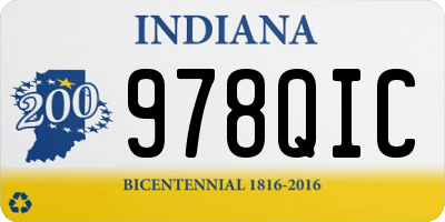 IN license plate 978QIC