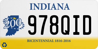 IN license plate 978QID