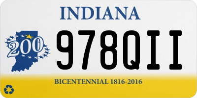 IN license plate 978QII
