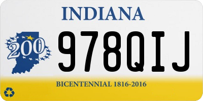 IN license plate 978QIJ