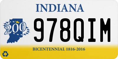 IN license plate 978QIM