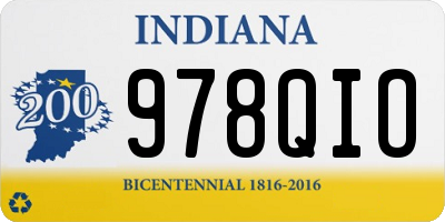 IN license plate 978QIO