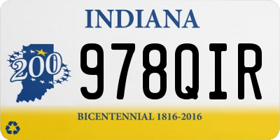 IN license plate 978QIR
