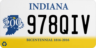 IN license plate 978QIV