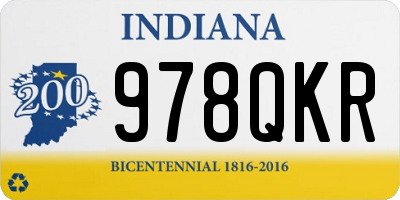 IN license plate 978QKR