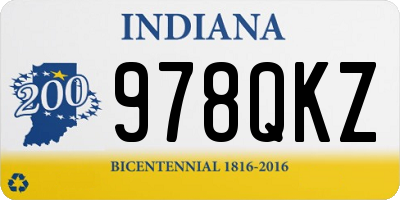 IN license plate 978QKZ
