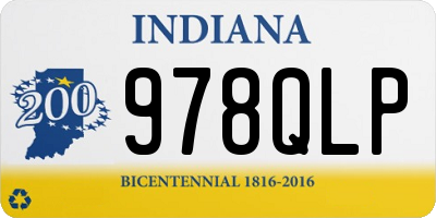 IN license plate 978QLP