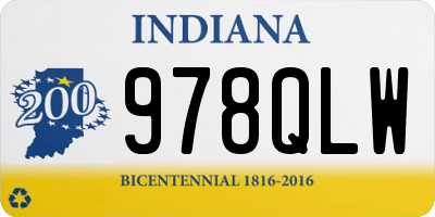 IN license plate 978QLW