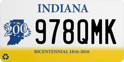 IN license plate 978QMK