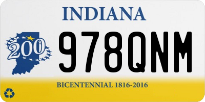 IN license plate 978QNM
