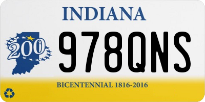 IN license plate 978QNS