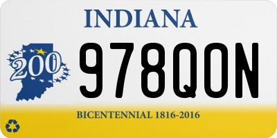 IN license plate 978QON
