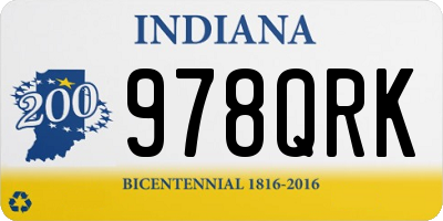 IN license plate 978QRK