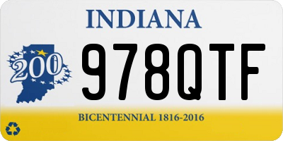 IN license plate 978QTF