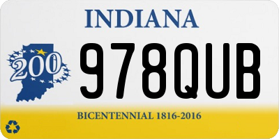 IN license plate 978QUB