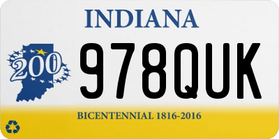 IN license plate 978QUK