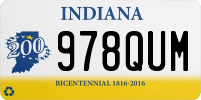 IN license plate 978QUM