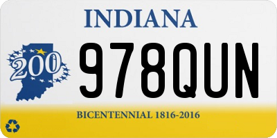 IN license plate 978QUN