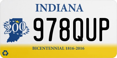 IN license plate 978QUP