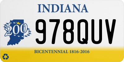 IN license plate 978QUV