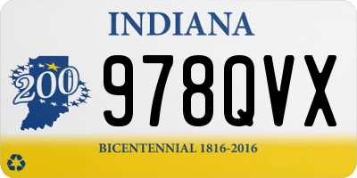 IN license plate 978QVX