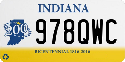 IN license plate 978QWC