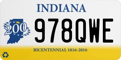 IN license plate 978QWE