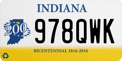 IN license plate 978QWK