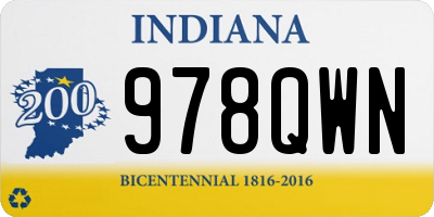 IN license plate 978QWN