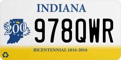 IN license plate 978QWR