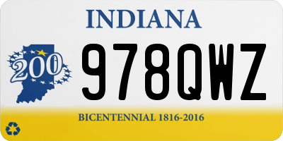 IN license plate 978QWZ