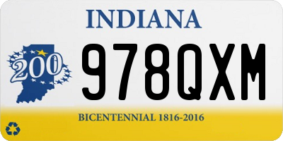 IN license plate 978QXM
