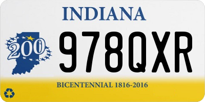 IN license plate 978QXR