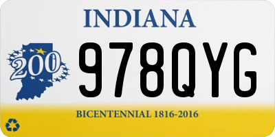 IN license plate 978QYG