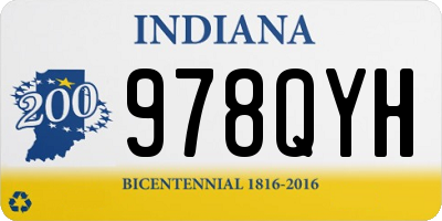 IN license plate 978QYH