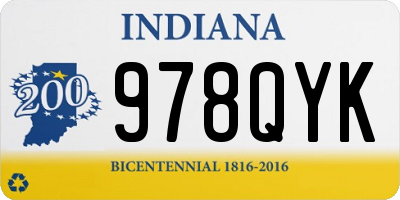 IN license plate 978QYK